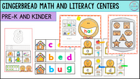 Gingerbread Math and Literacy Centers for Preschool, Pre-K & Kindergarten