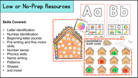 Gingerbread Math and Literacy Centers for Preschool, Pre-K & Kindergarten