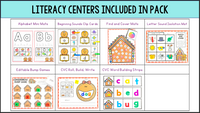 Gingerbread Math and Literacy Centers for Preschool, Pre-K & Kindergarten