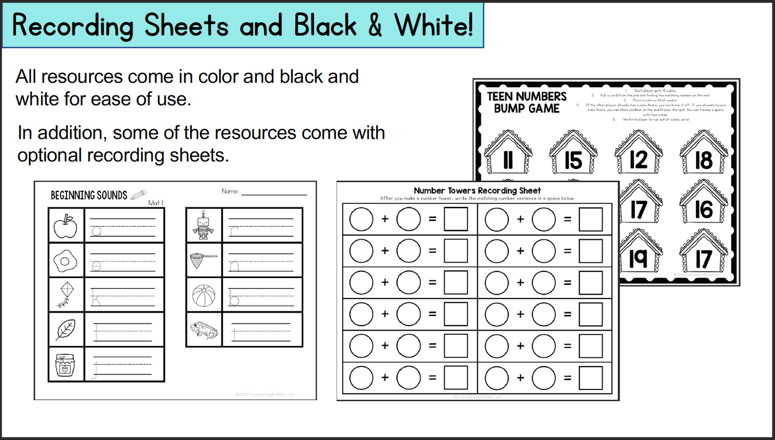 Gingerbread Math and Literacy Centers for Preschool, Pre-K & Kindergarten