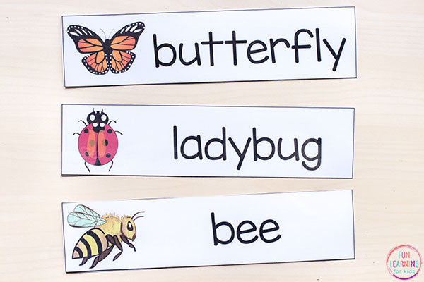 Insect Theme Math and Literacy Printables for Pre-K and Kindergarten