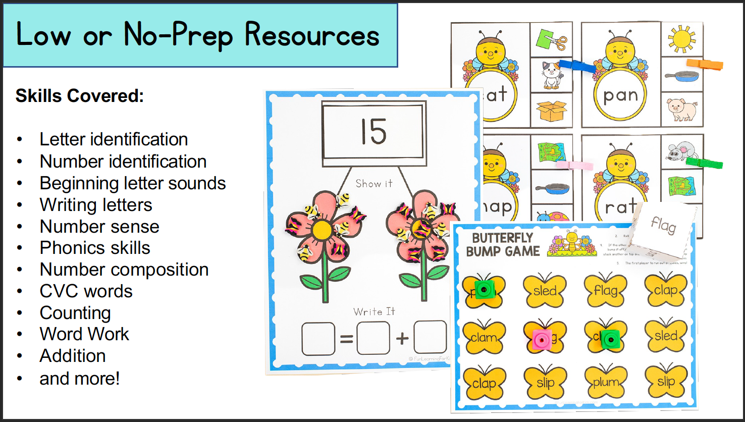 Insect Math & Literacy Centers for Preschool, Pre-K & Kindergarten