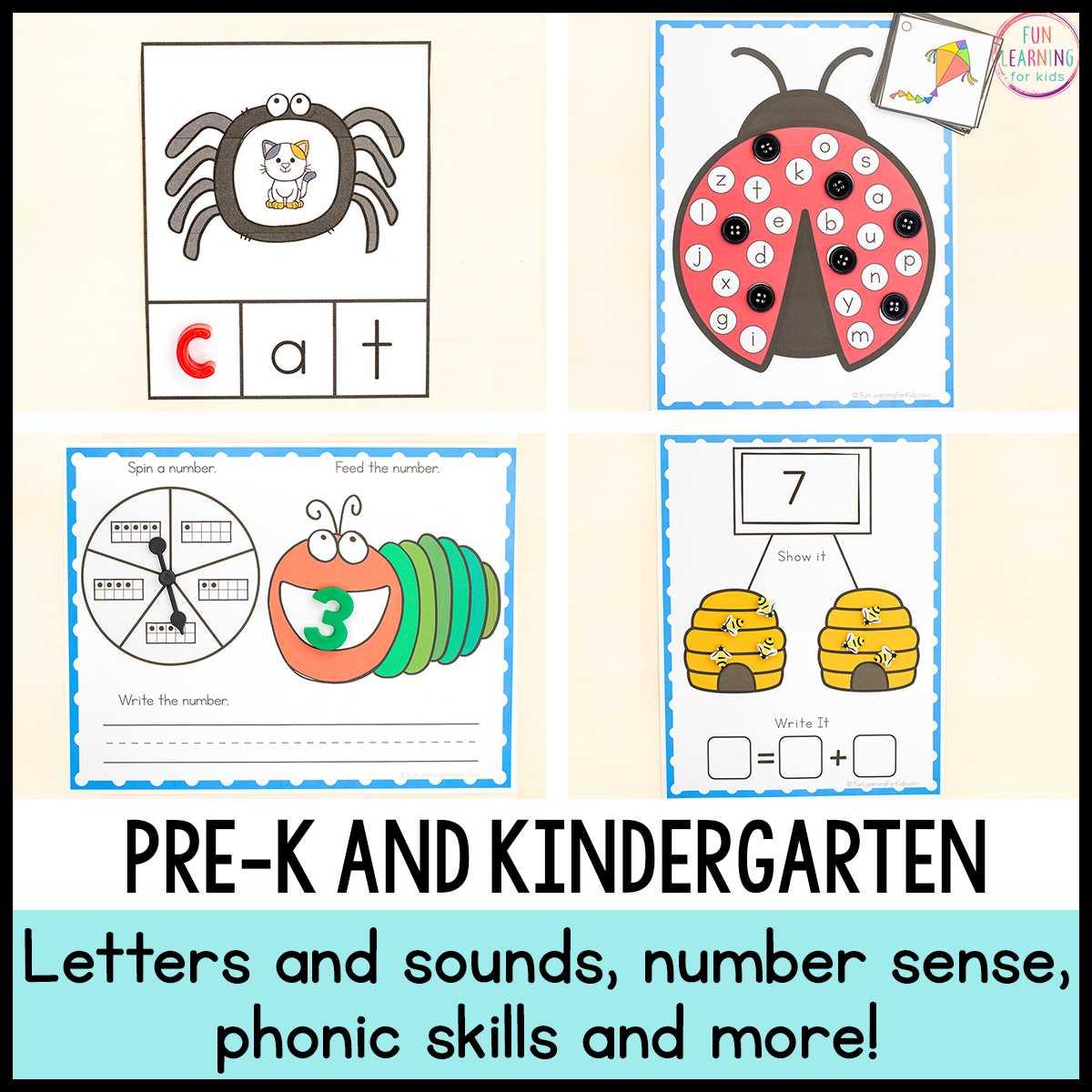 Insect Math & Literacy Centers for Preschool, Pre-K & Kindergarten