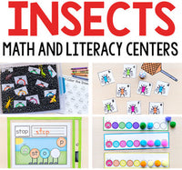 Insect Theme Math and Literacy Printables for Pre-K and Kindergarten