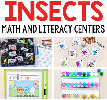 Insect Theme Math and Literacy Printables for Pre-K and Kindergarten
