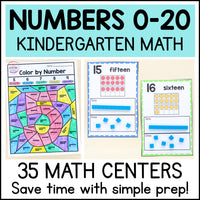 Numbers 0-20 Math Centers for Kindergarten - Number Activities and Games