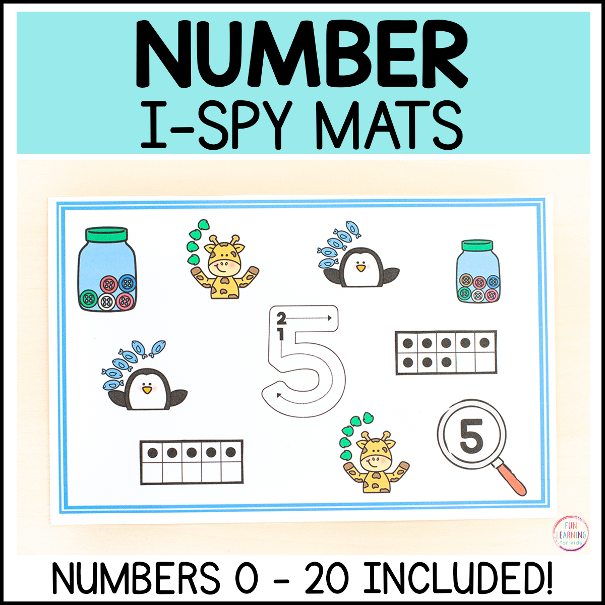 Number Sense I-Spy Mats for Math Centers & Building Number Sense