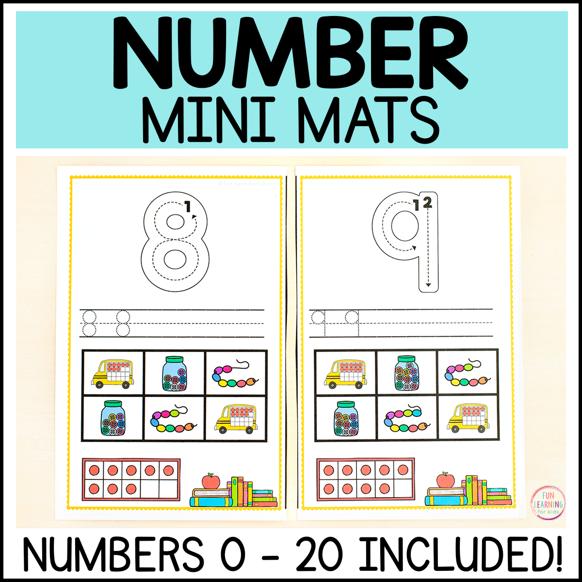 Back to School Number Sense Mini Mats for Math Centers & Building Number Sense