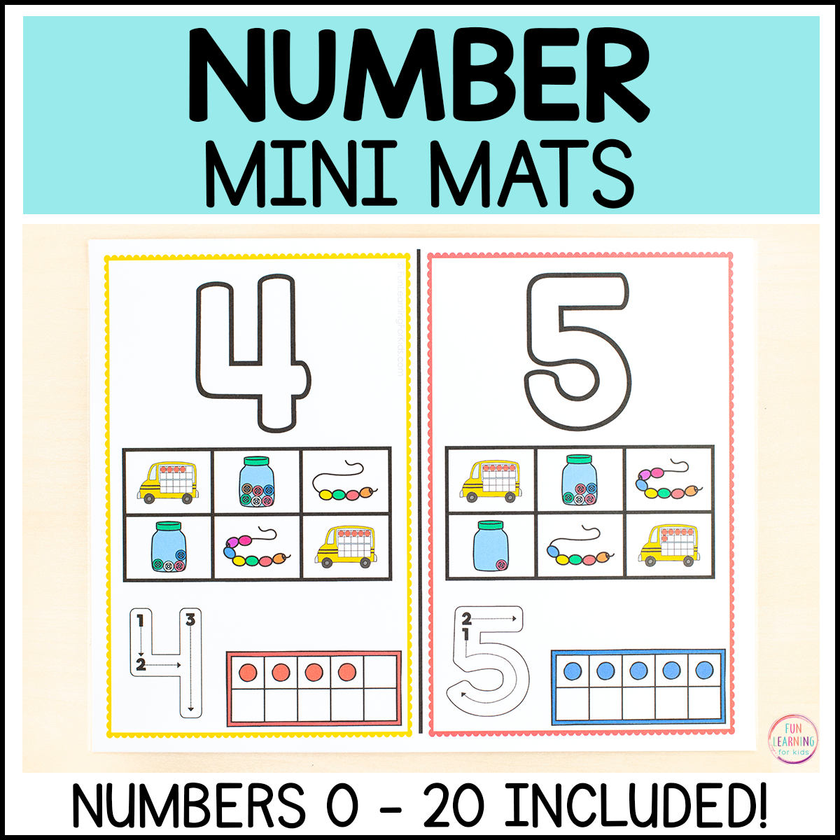 Number Sense Mini Mats for Math Centers & Building Number Sense