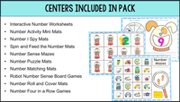 Number Mats and Number Worksheets - NO PREP Number Sense Activities