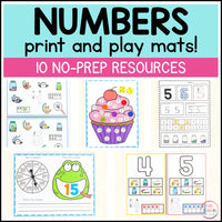 Number Mats and Number Worksheets - NO PREP Number Sense Activities