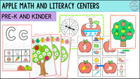 Apple Theme Math and Literacy Centers for Pre-K and Kindergarten