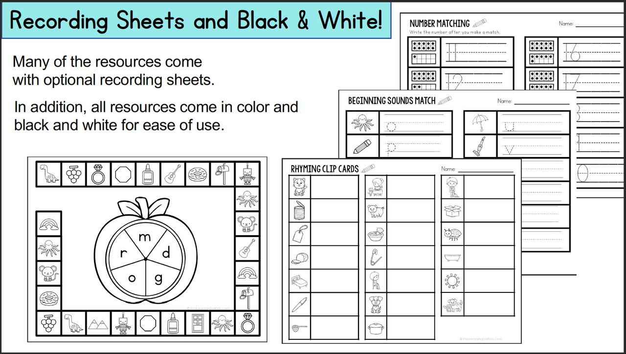 Apple Theme Math and Literacy Centers for Pre-K and Kindergarten – Fun ...