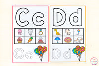 Alphabet Mats and Alphabet Worksheets for Letters and Beginning Sounds - NO PREP