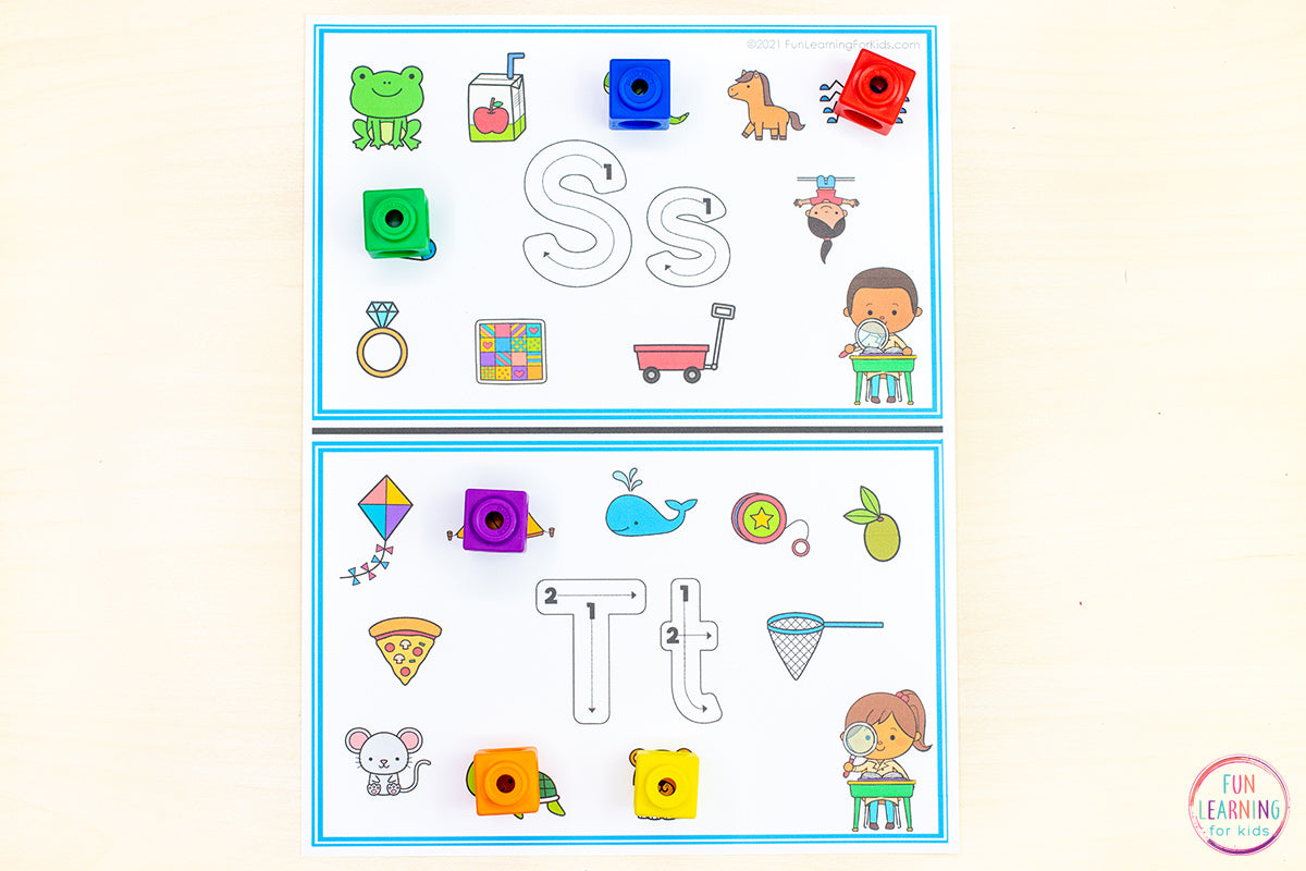 Alphabet Mats and Alphabet Worksheets for Letters and Beginning Sounds - NO PREP