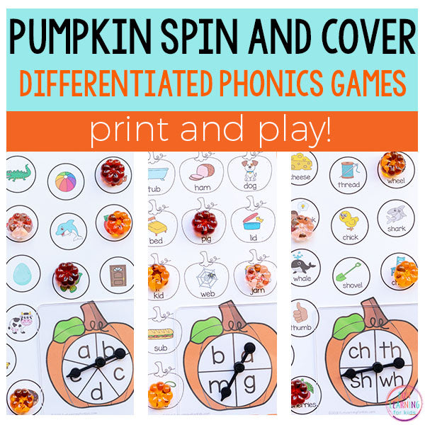 Differentiated Pumpkin Spin and Cover Literacy Activities