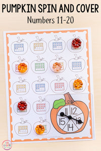 Differentiated Pumpkin Spin and Cover Math Activities