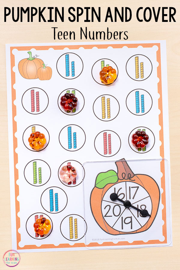 Differentiated Pumpkin Spin and Cover Math and Literacy Activities