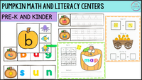 Pumpkin Theme Fall Math and Literacy Centers for Preschool, Pre-K & Kindergarten