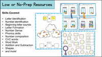 Rainbow Theme Math & Literacy Centers for Preschool, Pre-K & Kindergarten