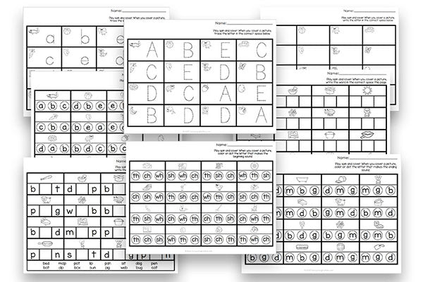 Differentiated Apple Spin and Cover Math and Literacy Activities