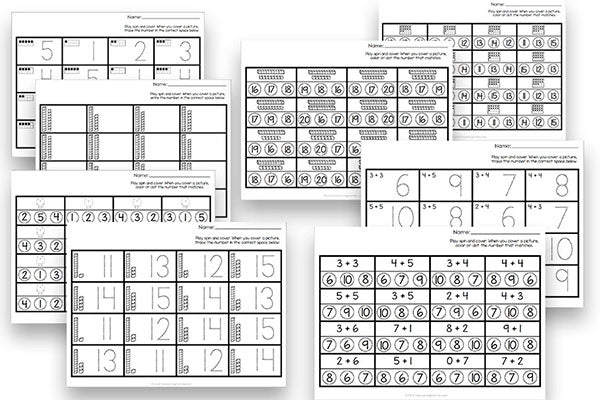 Differentiated Apple Spin and Cover Math Activities
