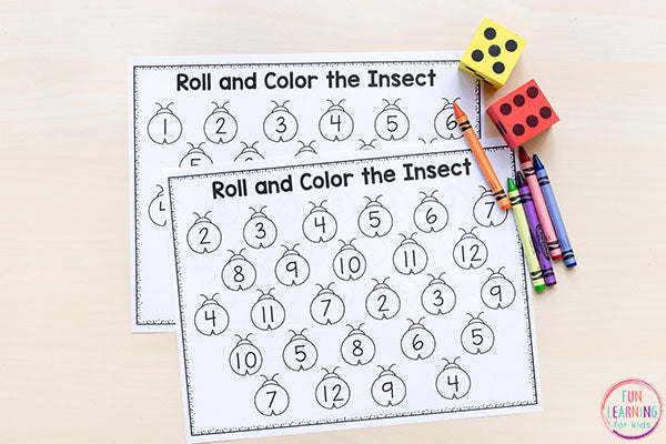 Insect Theme Math and Literacy Printables for Pre-K and Kindergarten