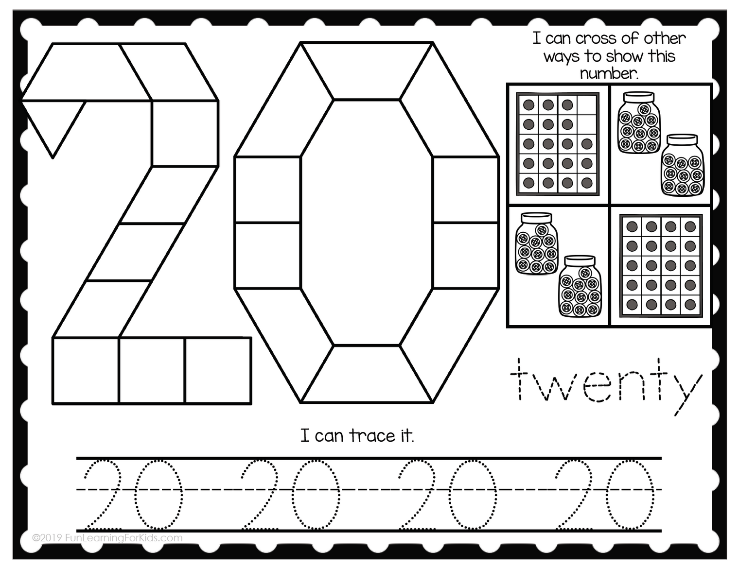 Number 0-20 Pattern Block Mats