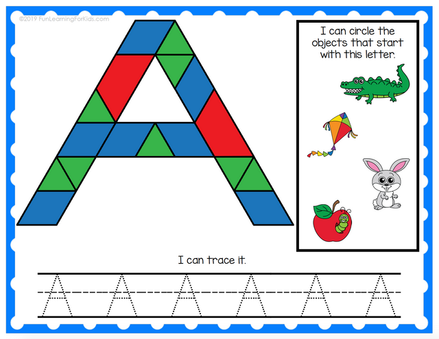 Alphabet and Numbers Pattern Block Mats Bundle
