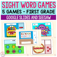 Sight Word Games | 5 Activities - First Grade | Google Slides and Seesaw