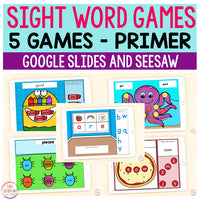 Sight Word Games | 5 Activities - Primer | Google Slides and Seesaw