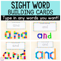 Editable Sight Word Building Cards