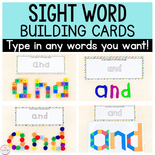 Editable Sight Word Building Cards