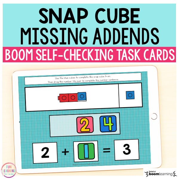 Snap Cube Missing Addends Boom Cards™ | Digital Task Cards