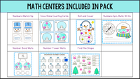 Snowman Theme Math & Literacy Centers for Preschool, Pre-K & Kindergarten