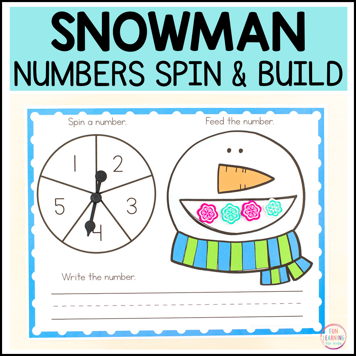 Snowman Numbers Spin and Build Mats