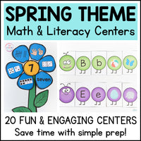 Spring Math and Literacy Centers Bundle for Preschool, Pre-K and Kindergarten