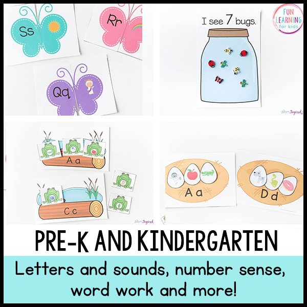 Spring Math and Literacy Centers Bundle for Preschool, Pre-K and Kindergarten