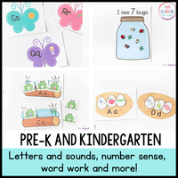 Spring Math and Literacy Centers Bundle for Preschool, Pre-K and Kindergarten