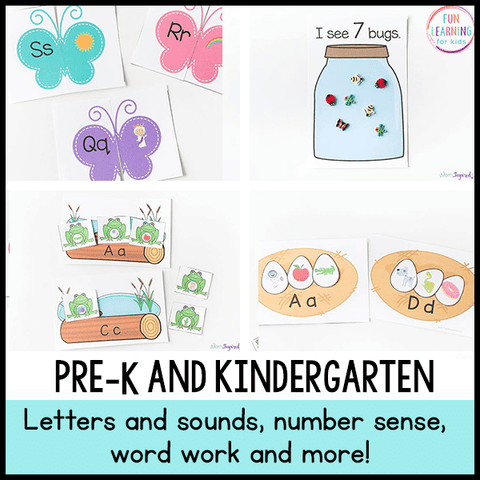 Spring Math and Literacy Centers Bundle for Preschool, Pre-K and Kinde ...