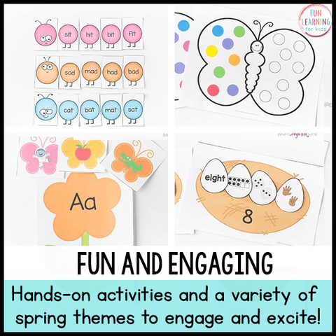 Spring Math and Literacy Centers Bundle for Preschool, Pre-K and Kinde ...
