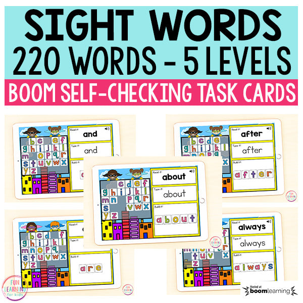 Superhero Sight Words Boom Cards™ Bundle | 220 Sight Words | Digital Task Cards