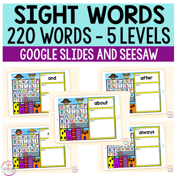 Superhero Sight Words Bundle | 220 Sight Words | Google Slides and Seesaw