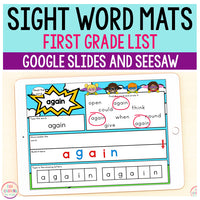 Superhero Sight Word Mats First Grade - Google Slides & Seesaw