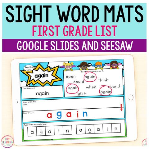 Superhero Sight Word Mats First Grade - Google Slides & Seesaw – Fun ...