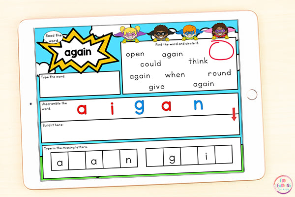 Superhero Sight Word Mats First Grade - Google Slides