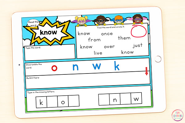 Superhero Sight Word Mats First Grade - Google Slides & Seesaw