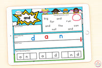 Superhero Sight Words Mat Pre-Primer / Pre-K - Google Slides & Seesaw