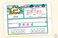 Superhero Sight Word Mats Primer / Kindergarten - Google Slides & Seesaw