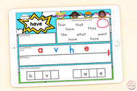 Superhero Sight Word Mats Primer / Kindergarten - Google Slides & Seesaw